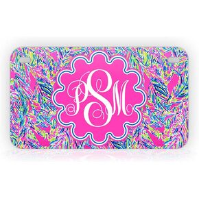 Custom Lily Pink Colorful Monogram Motorcycle-Sized License Plate Personalized Colorful Monogrammed Mini Auto Tag in Saudi Arabia