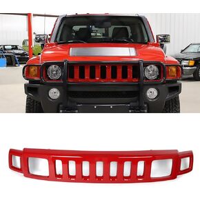 مجموعة شبكة أمامية سوداء غير لامعة متوافقة مع 2006-2010 Hummer H3 غطاء المصد العلوي للشواية غطاء شريط الوجه استبدال لـ 15834196، HU1200101 in Kuwait
