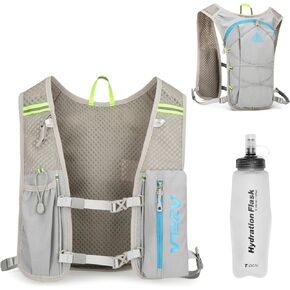 Azarxis Ultralight Running Vest Pack Reflective Breathable Hydration Backpack with Water Bottles for Men Women Hiking Camping Marathon Cycling Race (Fluorescent Green with 2 Pack 250ml Water Bottles) in Kuwait