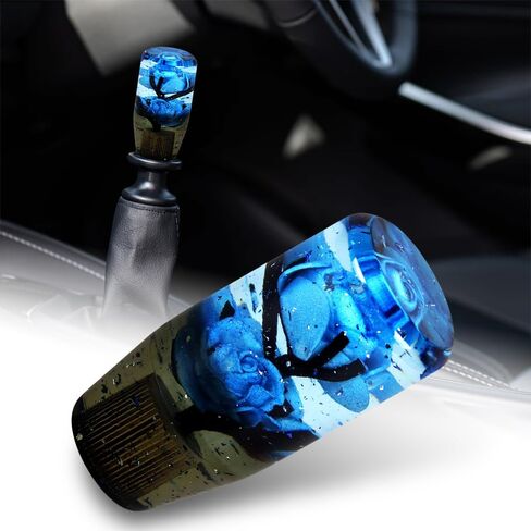 W-POWER Universal 150mm VIP Shift Knob Stick Crystal Transparent Glitter Sparkle Bubble Throw Gear Shifter, M8x1.25, M10x1.25, M10x1.5, M12x1.25 Adapters (Red, 15cm) in Saudi Arabia