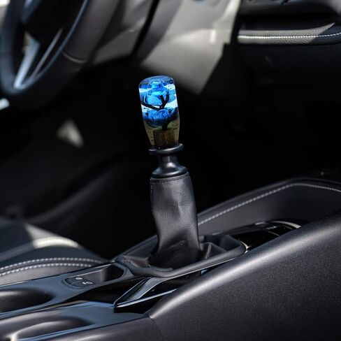 W-POWER Universal 150mm VIP Shift Knob Stick Crystal Transparent Glitter Sparkle Bubble Throw Gear Shifter, M8x1.25, M10x1.25, M10x1.5, M12x1.25 Adapters (Red, 15cm) in Saudi Arabia
