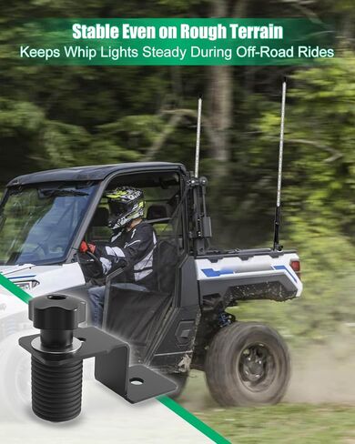 حامل ضوء سوط LED مناسب لـ 2017-2022 Polaris General وRanger، دعامة من الفولاذ المقاوم للصدأ شديدة التحمل مع أوضاع قابلة للتعديل in Kuwait