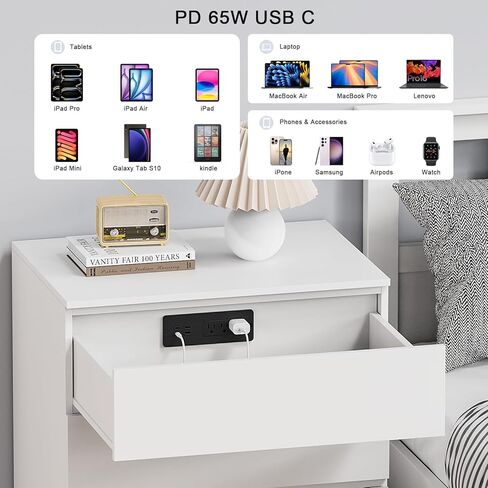 Recessed Power Strip with PD 65W USB C, Flush Mount Power Strip with 3 Outlets 4 USB Ports, Furniture Outlet with 2M Flat Plug Cable for Side Table Sofa Table, Black in Saudi Arabia