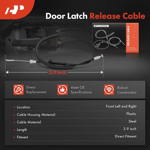 A-Premium 3.9 Inch Inside Door Handle Latch Release Cable Compatible with Dodge Grand Caravan 2011-2020 & Chrysler Town & Country 2011-2016, Voyager 2020 & Ram C/V 2012-2015, Front Left & Right, 2-PC in Saudi Arabia