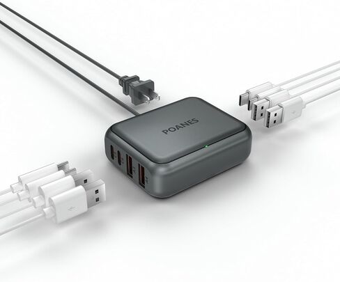 8-Port USB Charger, Multi-Port Travel USB C Charger, Mini Charging Station with USB C and USB A Ports, Charging Station Block for traveling, Camping Compatible with Phone, Earbud,etc. in Saudi Arabia