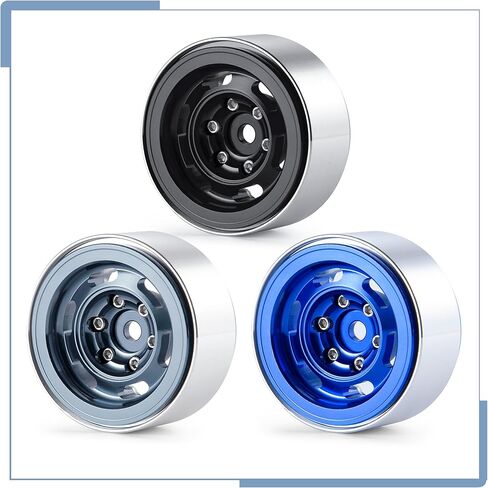 عجلات RC 1.0 Beadlock من سبائك الألومنيوم 1.0 عجلات 4 قطع لعجلات TRX4M ترقيات عجلات SCX24، أسود in Saudi Arabia