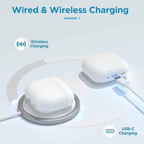 Wireless Charging Case Compatible for Air Pods 1st & 2nd, Charging Case for Air Pods 1/2 Generation Charger Case with Bluetooth Pairing Sync Button 450 mAh Built-in Battery,(No Earbuds) in Saudi Arabia