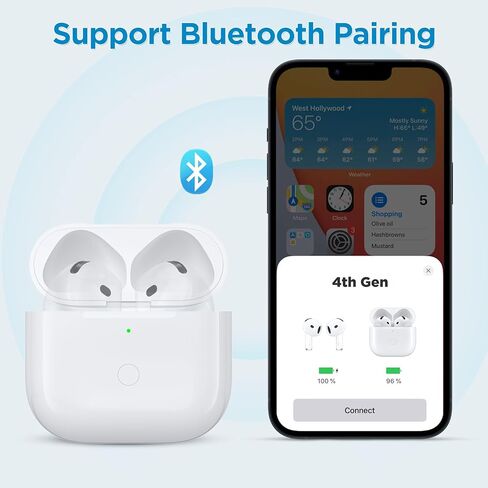 Wireless Charging Case Compatible for Air Pods 1st & 2nd, Charging Case for Air Pods 1/2 Generation Charger Case with Bluetooth Pairing Sync Button 450 mAh Built-in Battery,(No Earbuds) in Saudi Arabia