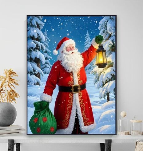 ACIOPPL Christmas Santa Paint by Numbers for Adults Beginner Winter Easy Paint by Number Kits on Canvas Xmas Santa Claus Oil Painting Canvas Xmas DIY Oil Painting for Gift Home Wall Decor 16 x 20 Inch in Saudi Arabia