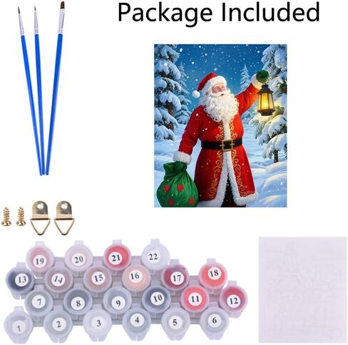 ACIOPPL Christmas Santa Paint by Numbers for Adults Beginner Winter Easy Paint by Number Kits on Canvas Xmas Santa Claus Oil Painting Canvas Xmas DIY Oil Painting for Gift Home Wall Decor 16 x 20 Inch in Saudi Arabia