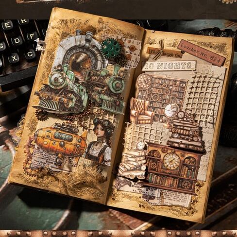 90 جهاز كمبيوتر شخصى الشرير موضوع خمر القصاصات ملصقات، Steampunk Gear ملصقات مقاومة للماء للمراهقين البالغين والأطفال سكرابوكينغ DIY الحرف مجلة مخطط أجهزة الكمبيوتر المحمولة الكمبيوتر الغيتار حالة الهاتف in Saudi Arabia