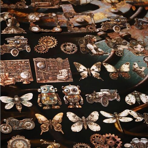 90 جهاز كمبيوتر شخصى الشرير موضوع خمر القصاصات ملصقات، Steampunk Gear ملصقات مقاومة للماء للمراهقين البالغين والأطفال سكرابوكينغ DIY الحرف مجلة مخطط أجهزة الكمبيوتر المحمولة الكمبيوتر الغيتار حالة الهاتف in Saudi Arabia