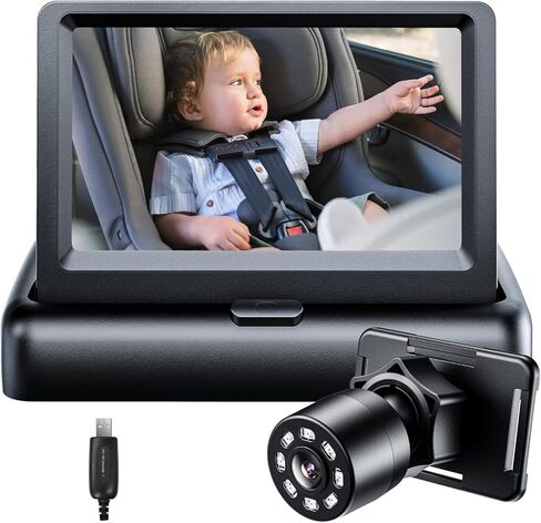Itomoro Baby Car Camera HD 1080P Dual-Channel Display Baby Car Monitor with 2 IR Night Vision Camera, Easily Install 5'' Car Camera for Baby with Crystal Clear Wide View for Rear Facing Seat ACZ424 in Saudi Arabia
