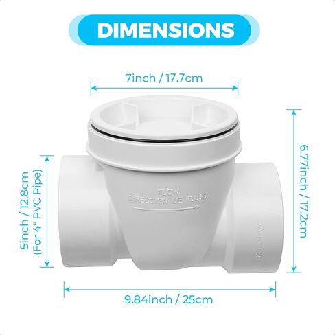 3" PVC Backwater Valve, 3 Inch Back Flow Preventer Valve, Backflow Water Valve Prevents Sewage Backflow in Saudi Arabia