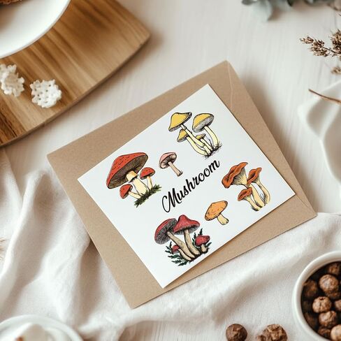 1 Sheet Clear Stamp, Mushroom Retro Rubber Clear Stamps Transparent Silicone Stamps Seal for DIY Scrapbooking Card Making Decoration, 6.3x4.3 Inches in Saudi Arabia