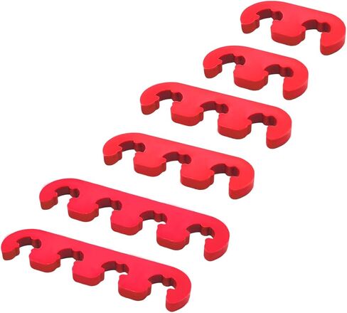 6 PCS Spark Plug Wire Separator, 7mm 8mm 8.5mm 8.8mm Engine Wire Loom Divider Kit, Spark Plug Branch Clamp Separators Replacement for Vehicle Ignition Wires, Car Accessories (Black) in Saudi Arabia
