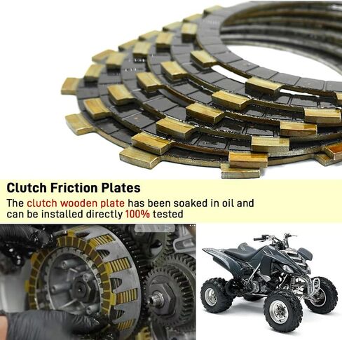 Clutch Kit & Friction Steel Plates Cover Gasket Compatible with Yamaha Raptor 660 660R YFM660R 2001 2002 2003 2004 2005 in Saudi Arabia