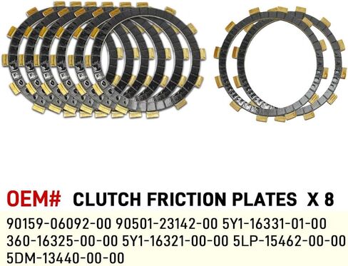 Clutch Kit & Friction Steel Plates Cover Gasket Compatible with Yamaha Raptor 660 660R YFM660R 2001 2002 2003 2004 2005 in Saudi Arabia