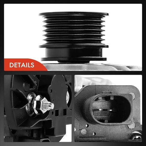 مولد A-Premium متوافق مع Mercedes-Benz C300 2009-2012 V6 3.0L، GLK350 2010-2012 V6 3.5L، 150Amp 12V في اتجاه عقارب الساعة 6-Groove Pulley، استبدال # 0124525171، 0009061202، 0124525171 in Saudi Arabia