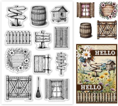 1 Sheet Clear Stamp, Mushroom Retro Rubber Clear Stamps Transparent Silicone Stamps Seal for DIY Scrapbooking Card Making Decoration, 6.3x4.3 Inches in Saudi Arabia