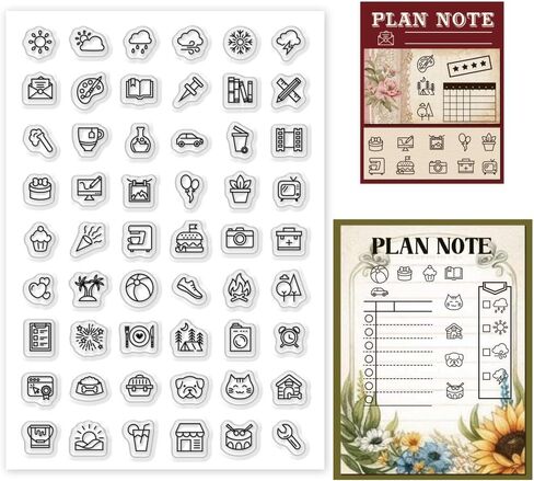 1 Sheet Clear Stamp, Mushroom Retro Rubber Clear Stamps Transparent Silicone Stamps Seal for DIY Scrapbooking Card Making Decoration, 6.3x4.3 Inches in Saudi Arabia