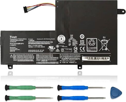 Vanpir L14M3P21 بطارية الكمبيوتر المحمول 11.1V 45Wh 4050mAh بديلة لجهاز Lenovo IdeaPad 310S 320S 500S 510S 520S Edge 2-1580 Flex 3 1470 1480 Flex 4 1570 1580 Series L14L3P21 L14M2P21 L14L2P21 L15M3 بي بي0 in Kuwait