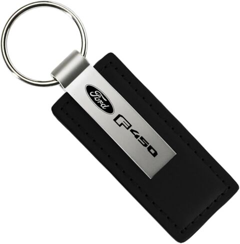 AU-TOMOTIVE GOLD, INC. Officially Licensed Black Rectangular Leather Key Chain for Ford F-450 in Saudi Arabia