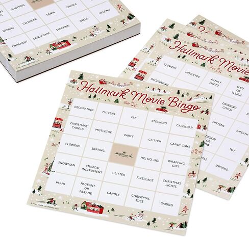 Hallmark Channel Christmas Movie Bingo Game Pad (6 Designs, 102 Sheets) Gift for Fans in Saudi Arabia