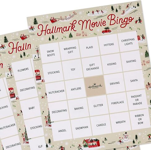 Hallmark Channel Christmas Movie Bingo Game Pad (6 Designs, 102 Sheets) Gift for Fans in Saudi Arabia