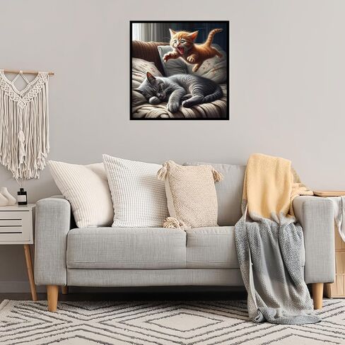 مجموعات الطلاء الماسي 5D للبالغين، فن الماس القط اللطيف للمبتدئين، طلاء حفر دائري كامل DIY بواسطة Diamonds Dot Gem Art للبالغين، ديكور جدار المنزل 13.7 × 13.7 بوصة in Saudi Arabia
