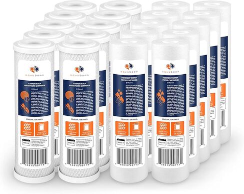 Aquaboon 5 Micron Water Filter 10 x 2.5 - Sediment & CTO Carbon Filter Set of 3 - Whole House Water Filter Replacement Cartridge Compatible with WHKF-WHWC, WFPFC8002, AP110, AP101T, WHKF-GD05 in Saudi Arabia