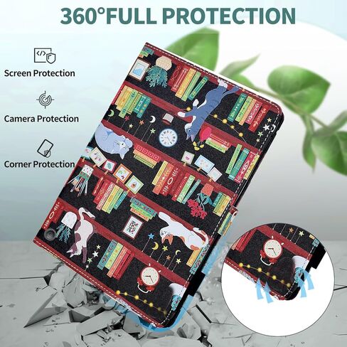 حافظة KEROM لجهاز Fire HD 10 Tablet (الجيل التاسع/السابع/الخامس، إصدار 2019/2017/2015)، غطاء حامل ذكي من جلد البولي يوريثان الفاخر مع إيقاظ تلقائي للنوم وزوايا رؤية متعددة، زهرة in Kuwait