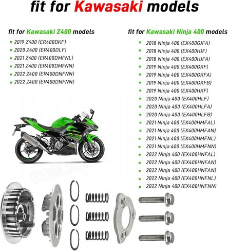مركز القابض الداخلي ولوحة الضغط الخارجي لـ Kawasaki Ninja 400 EX400/Z400 ER400 2018-2024 OEM #13087-0585 13187-0033 92145-1789 92154-0997 13272-2414 16007-0711 in Saudi Arabia