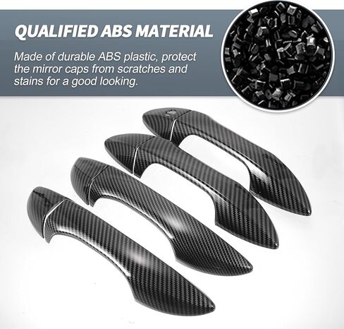 X AUTOHAUX Set Car Rear View Driver Passenger Side Mirror Cover Cap Overlay Black Carbon Fiber for Toyota Corolla 2014-2018 Mirror Guard Covers Exterior Trims in Saudi Arabia