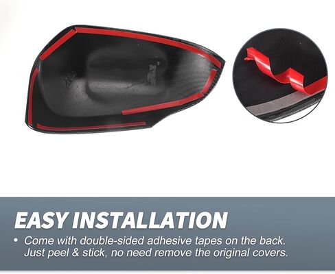 X AUTOHAUX Set Car Rear View Driver Passenger Side Mirror Cover Cap Overlay Black Carbon Fiber for Toyota Corolla 2014-2018 Mirror Guard Covers Exterior Trims in Saudi Arabia