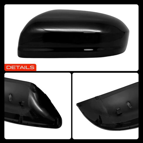 A-Premium 2 PCS Driver and Passenger Side Rearview Mirror Covers Caps - Compatible with Honda Civic 2014-2015 - Smooth Black, Without Turn Signal Hole in Saudi Arabia