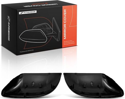 A-Premium 2 PCS Driver and Passenger Side Rearview Mirror Covers Caps - Compatible with Honda Civic 2014-2015 - Smooth Black, Without Turn Signal Hole in Saudi Arabia