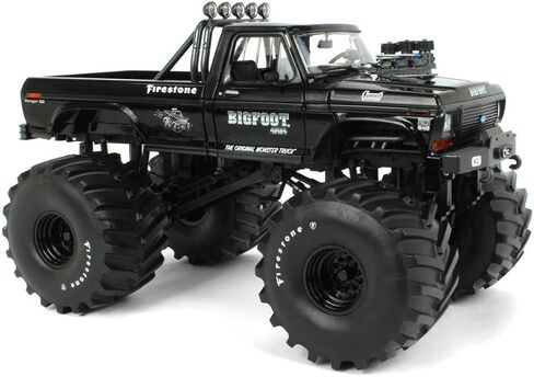 Greenlight 1/18 1974 Ford F-250 Ranger XLT Monster Truck، Bigfoot #1، Black Bandit، إطارات 66 بوصة 13650 in Saudi Arabia