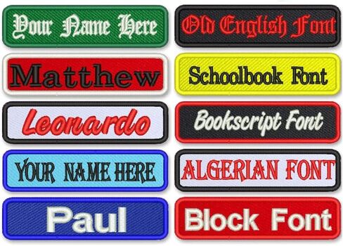 Custom Name Patch 4" x 1" Embroidered Iron On/Sew On Personalized Badge in Saudi Arabia