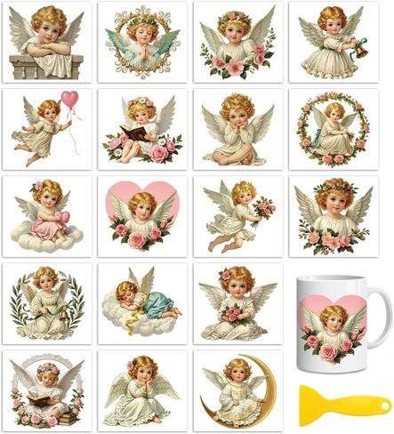 Peacoblue 18 Sheets Rub On Transfers for Crafts, Peeking Out Animal 3.6"x3.9" UV DTF Cup Wrap Waterproof Cold Transfers Stickers for Wood Glass Cup Tumblers Mirrors Mugs Home Decor in Saudi Arabia