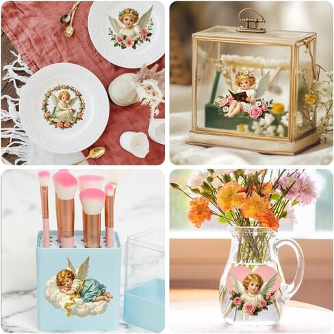 Peacoblue 18 Sheets Rub On Transfers for Crafts, Peeking Out Animal 3.6"x3.9" UV DTF Cup Wrap Waterproof Cold Transfers Stickers for Wood Glass Cup Tumblers Mirrors Mugs Home Decor in Saudi Arabia