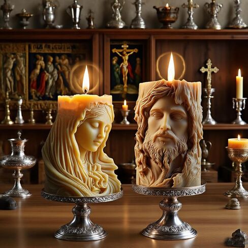 4 PCS 3D Religious Figurine Relief Silicone Molds - for DIY Scented Candles, Resin, Concrete, Plaster & Epoxy | Home Decor in Saudi Arabia