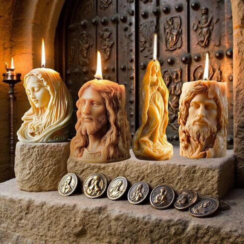 4 PCS 3D Religious Figurine Relief Silicone Molds - for DIY Scented Candles, Resin, Concrete, Plaster & Epoxy | Home Decor in Saudi Arabia