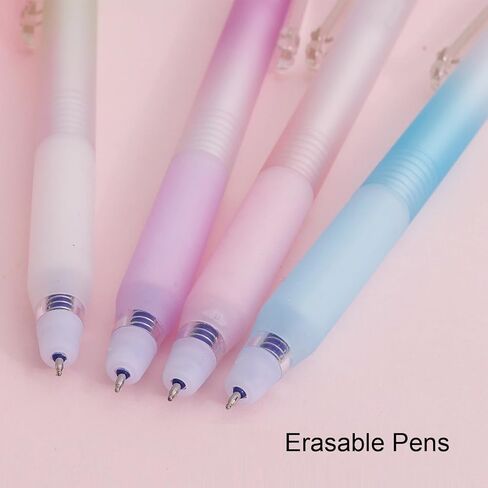 4 Pcs Cute Erasable Gel Pens Cat Retractable Pens Cartoon Kitten Erasable Pen 0.5mm Blue Ink Writing Pen for Women Girls Boys Office School Supplies (Erasable Pens-Blue Ink) in Saudi Arabia