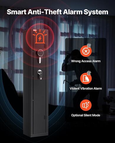 VEVOR Gun Safe, Heavy Duty Cold-Rolled Steel Fireproof Rifle Cabinet with Digital Keypad & Key, Large Long Gun Cabinet with Magazine and LED Lighting, Adjustable Racks for Rifles, Pistols, Shotgun in Saudi Arabia
