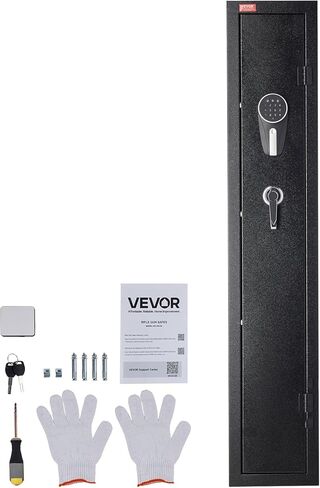 VEVOR Gun Safe, Heavy Duty Cold-Rolled Steel Fireproof Rifle Cabinet with Digital Keypad & Key, Large Long Gun Cabinet with Magazine and LED Lighting, Adjustable Racks for Rifles, Pistols, Shotgun in Saudi Arabia