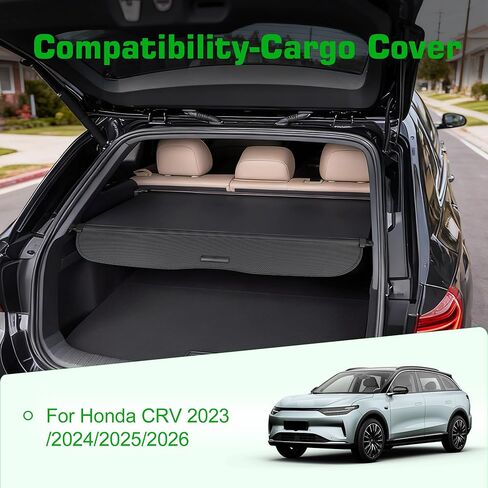 غطاء البضائع لهوندا CRV 2023-2025 2026 ملحقات السيارة، غطاء صندوق السيارة مضاد للظهور، غطاء أمان قابل للسحب لسيارة CR-V 2026 2025 2024 2023 غطاء البضائع (نسيج ألياف الكربون) in Kuwait