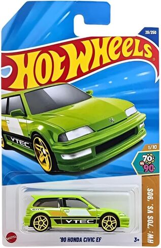 Hot Wheels '90 Honda Civic EF, Green, 70s vs 90s Collection, 1/10 in Saudi Arabia