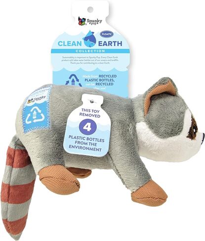 Spunky pup Clean Earth Plush Dog Toy with Squeaker - Recycled, Eco-Friendly, Floats for Beach, Lake, Pool - Manatee, Small in Saudi Arabia