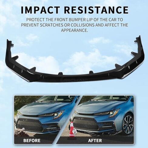 Archaic Front Bumper Lip Spoiler Compatible for 2020-2025 Toyota Corolla 4 Door Sedan [SE/XSE/Nightshade],Splitter Under Chin Spoiler Body Kit Corolla Accessories（NOT Fit LE Or XLE Model.） in Saudi Arabia